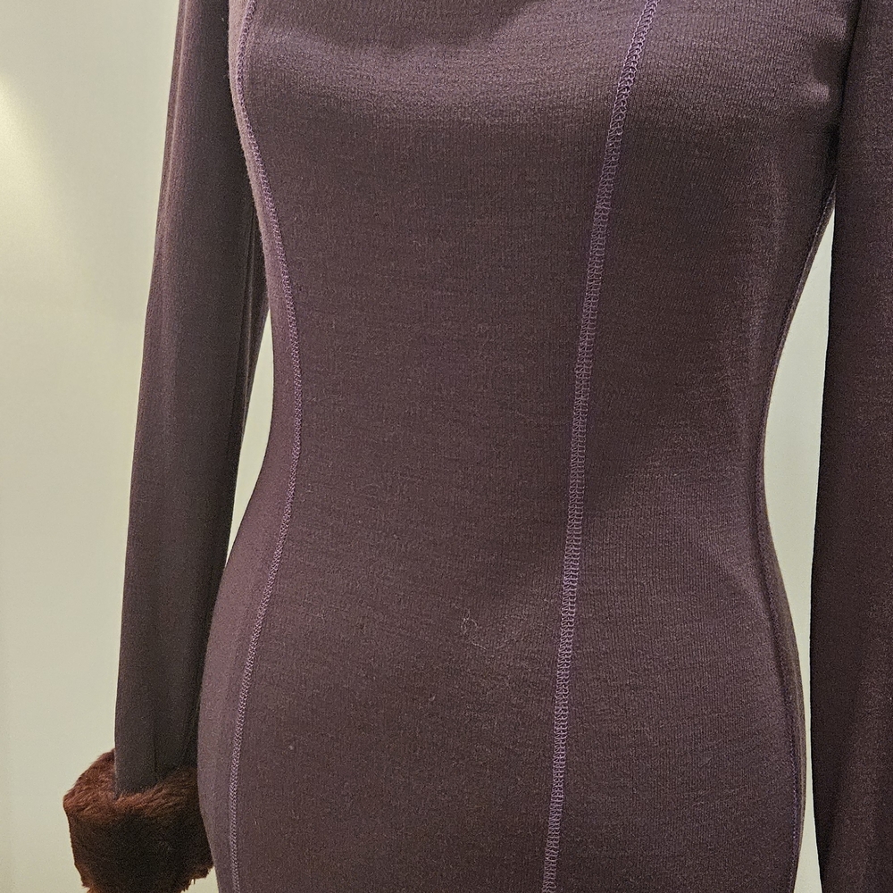 Vintage Alert! Miss Dior - Christian Dior Purple Dress With Faux Fur Runs Small
